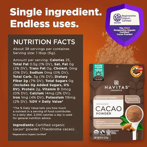 Navitas Organics Cacao Powder, 8oz