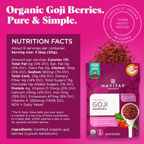 Navitas Organics Goji Berries, 8 oz