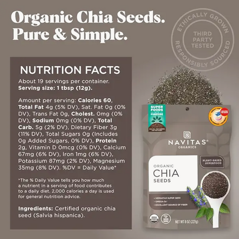 Navitas Organics Chia Seeds, 8oz
