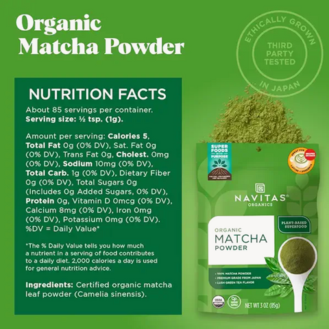 Navitas Organics Matcha Powder, 3 oz