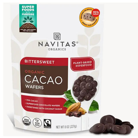 Navitas Organics Organic Bittersweet Cacao Wafers, 8oz