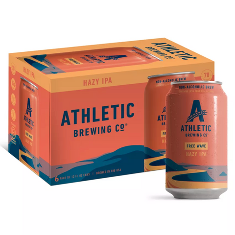 Athletic Brewing Company Free Wave Non-Alcoholic Beer Hazy IPA, 12 fl oz, 6 Pack