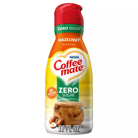 Coffee mate Zero Sugar Hazelnut Coffee Creamer, 32 fl oz