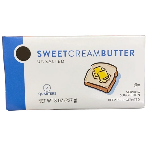 Store Brand Sweet Cream Unsalted Butter, 2 Sticks