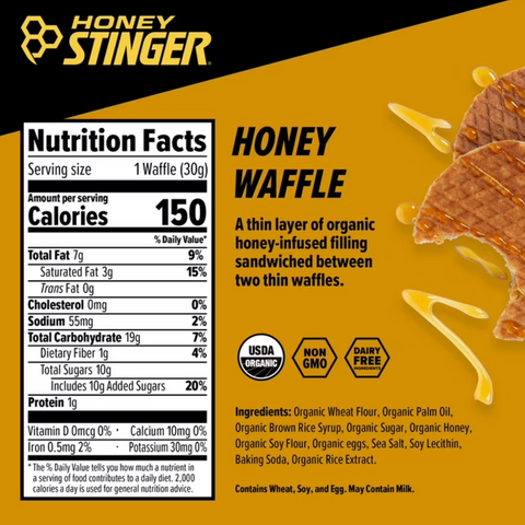 Honey Stinger Organic Honey Energy Waffle, 6 Count