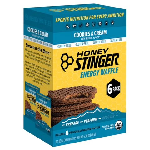 Honey Stinger Organic Gluten Free Cookies & Cream Energy Waffle, 6 Count
