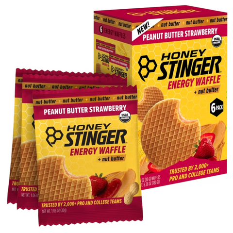 Honey Stinger Organic Peanut Butter Strawberry Energy Waffle, 6 Count
