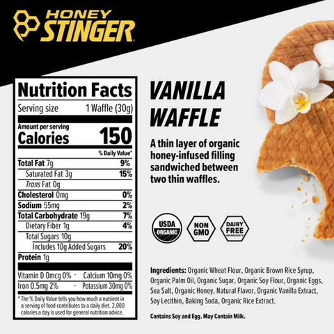 Honey Stinger Organic Vanilla Energy Waffle, 6 Count