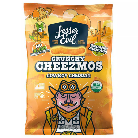 LesserEvil Cheezmos Cowboy Cheddar Chips, 7oz