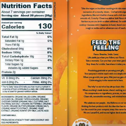LesserEvil Cheezmos Cowboy Cheddar Chips, 7oz