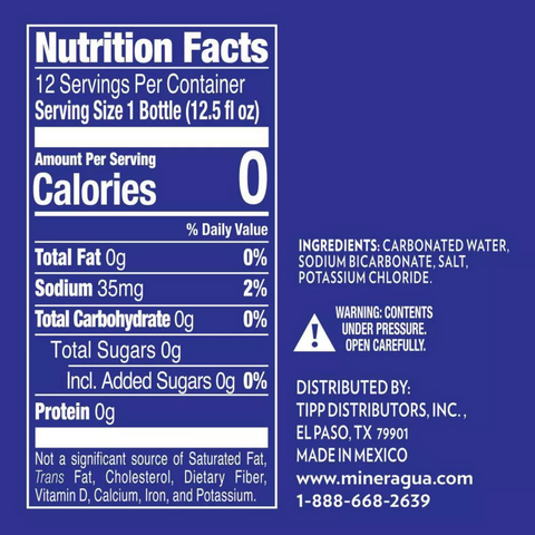 Mineragua Sparkling Water, 2.5 fl oz, 12 Count