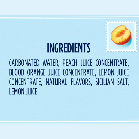 SanPellegrino CIAO Peach Sparkling Flavored Water with Real Fruit Juices, 6 Count