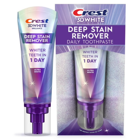 Crest 3D White Brilliance Deep Stain Remover Whitening Toothpaste, Mint, 3.1 oz