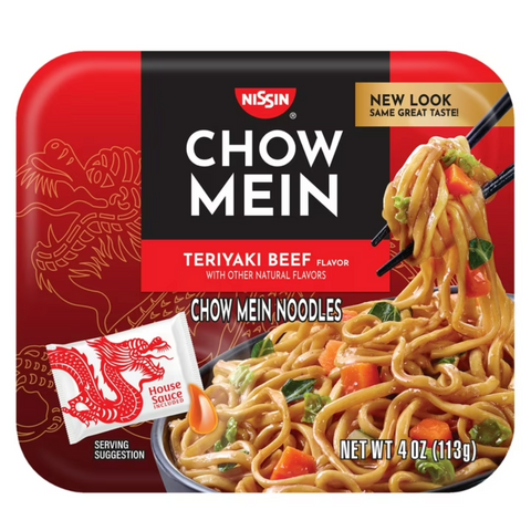 Nissin Chow Mein Instant Noodles, Teriyaki Beef Flavor, 4.0 oz