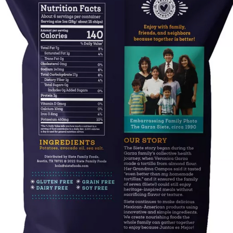 Siete Sea Salt Kettle Potato Chips, 5.5oz