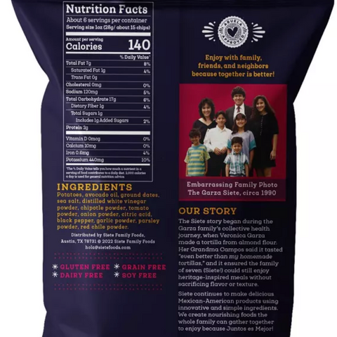 Siete Chipotle BBQ Kettle Cooked Potato Chips, 5.5oz