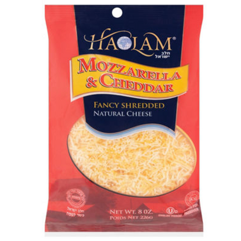 Haolam Fancy Shredded Mozzarella & Cheddar Cheese, 8 oz.
