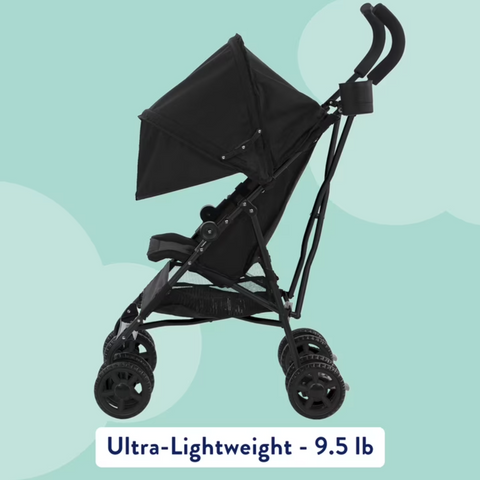 Kolcraft Cloud Umbrella Unisex 9.5 lb. Stroller, Black