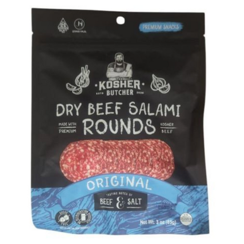 Kosher Butcher Round Dry Beef Salami Original, 3 Oz