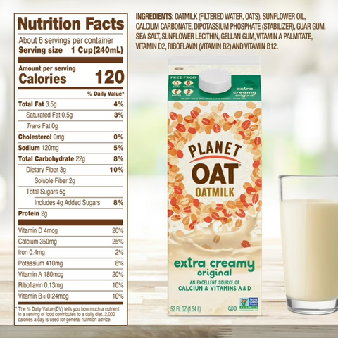 Planet Oat Extra Creamy Original Oat Milk, 52 oz
