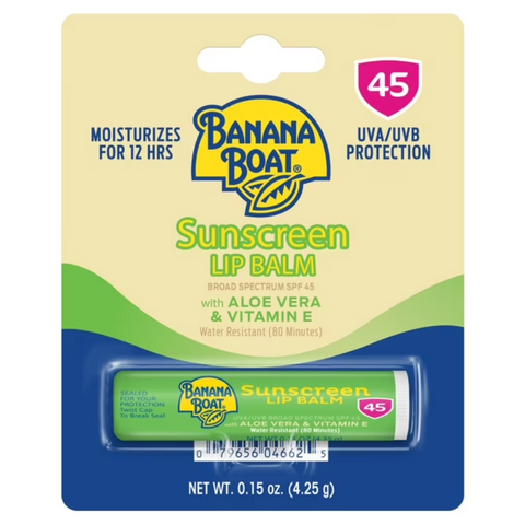 Banana Boat Lip Balm SPF 45, with Aloe Vera & Vitamin E, 0.15 oz