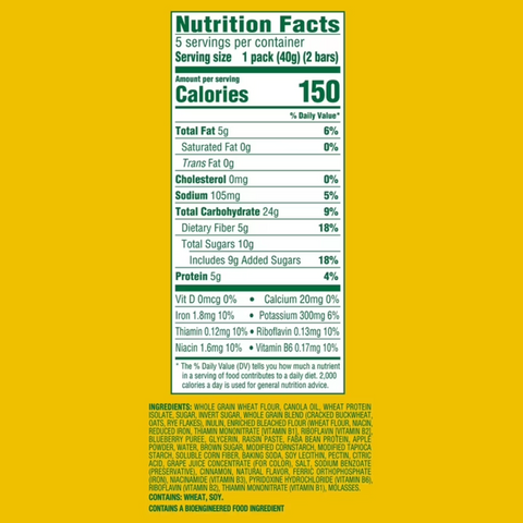 belVita Fruit Bakes, Blueberry, Soft Baked Breakfast Bars, 5 Count