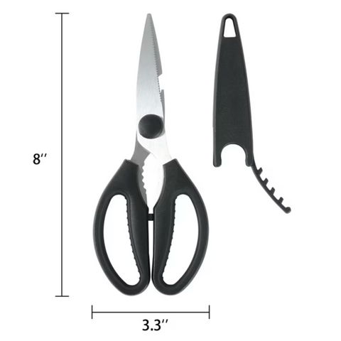 Mainstays Black Handle Stainless Steel Multi-Purpose 8.6in Kitchen Shears