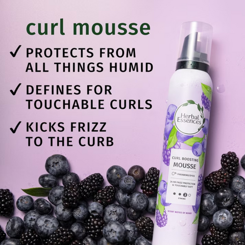 Herbal Essences Curl Boosting Mousse, All Day Hold, Frizz Control, 6.8 fl oz