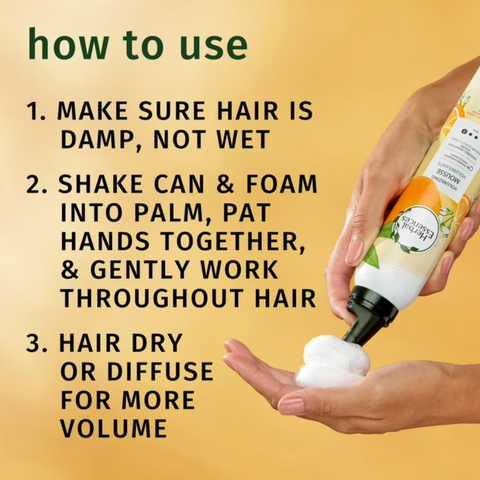 Herbal Essences Volumizing Mousse, Weightless Volume, All Day Hold Mousse for Fine Hair, 6.8 fl oz