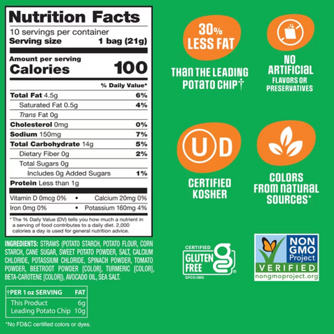 Sensible Portions Garden Veggie Puffs Made with Avocado Oil, 0.75 oz., 10 Count