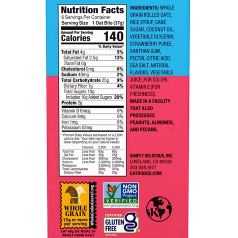 Bobo's Oat Bites, Strawberry Stuff'd, 6 Count