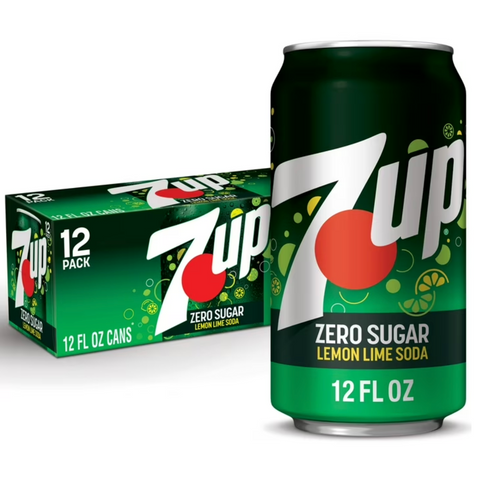 7UP Zero Sugar Soda 12fl oz, 12 Ct