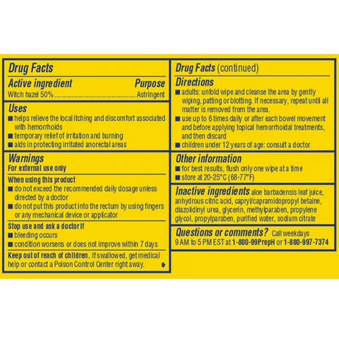 Preparation H Totables Hemorrhoid Wipes With Witch Hazel, 10 Count