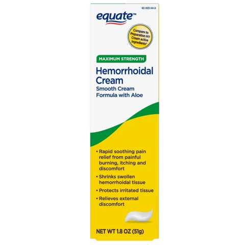 Equate Hemorrhoidal Cream, Maximum Strength Pain Relief, 1.8 oz