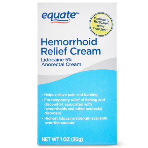 Equate Hemorrhoid Relief Cream with 5% Lidocaine Topical Ointment