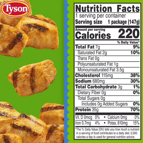Tyson Grilled Boneless Chicken Bites Cup, 5.2 oz (Frozen, Fully Cooked)