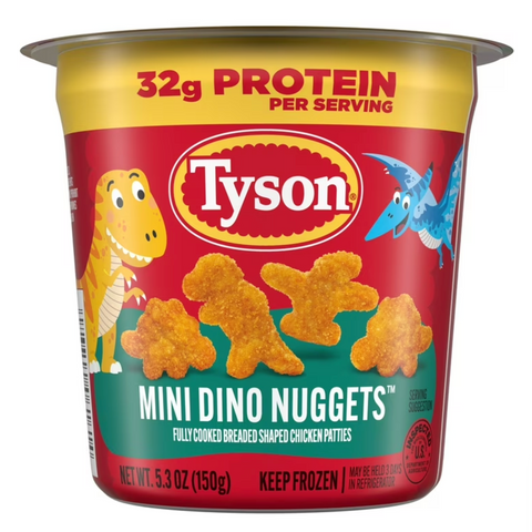Tyson Mini Dino Nuggets Cup, 5.3 oz (Frozen, Fully Cooked)
