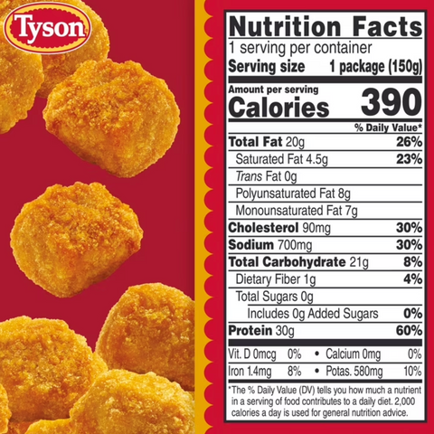 Tyson Popcorn Chicken Bites Cup, 5.3 oz (Frozen, Fully Cooked)