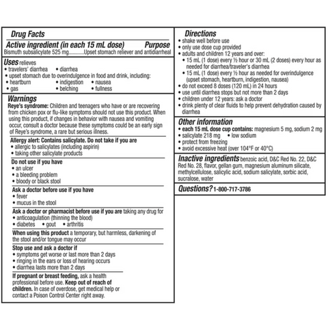 Pepto-Bismol Multi-Symptom Relief Syrup, Ultra Cherry, 16 fl oz