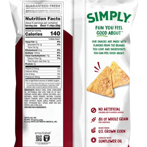 Doritos Simply White Cheddar Tortilla Chips, 5.5 oz