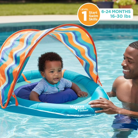 Aqua SwimSchool BabyBoat Pool Float for Infants 6-24 Months