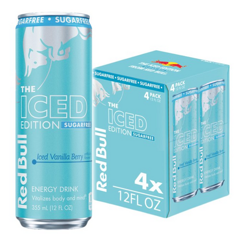 Red Bull Iced Edition Sugar Free Energy Drink, Iced Vanilla Berry, 12 fl. oz., 4 Count