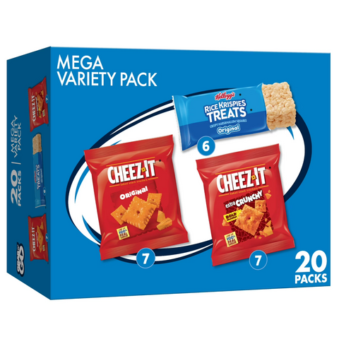 Cheez-It, Rice Krispies Treats Variety Pack Snacks, Lunch Snacks, 20 Count