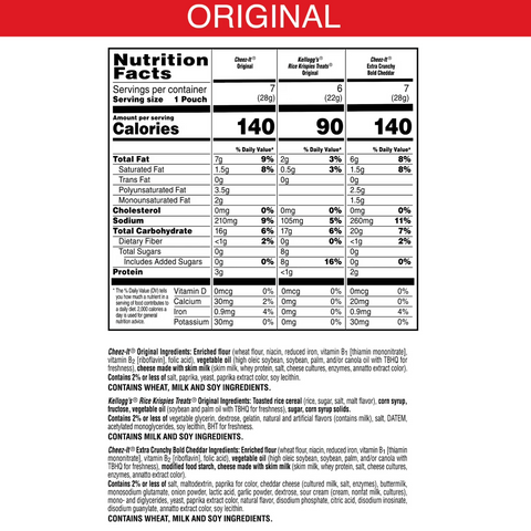 Cheez-It, Rice Krispies Treats Variety Pack Snacks, Lunch Snacks, 20 Count