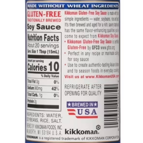 Kikkoman Gluten-Free Soy Sauce, 10 oz