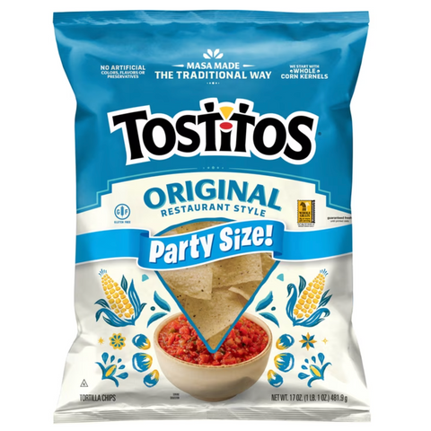 Tostitos Tortilla Chips Party Size Original Restaurant Style 17 oz