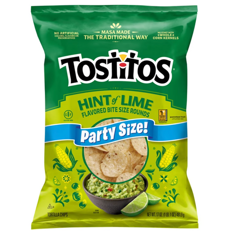 Tostitos Hint of Lime Flavored Tortilla Chips, 17 oz