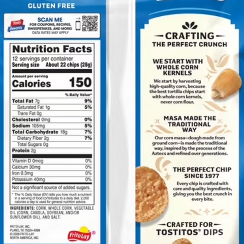 Tostitos Bite Size Rounds Tortilla Chips, 12 oz