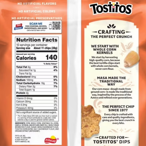Tostitos Scoops! Tortilla Chips Multigrain, 10 oz