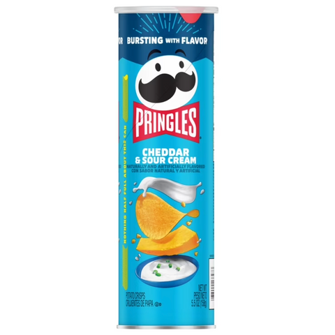 Pringles Cheddar and Sour Cream Potato Crisps Chips, Lunch Snacks, 5.5 oz